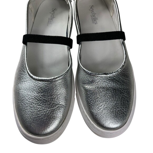 Seychelles Moon Child Metallic Leather Upper Mary Jane Style Flats Silver Size 9 - Picture 4 of 15